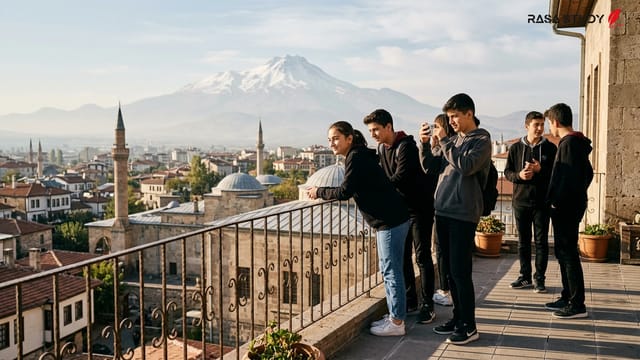 دانش‌آموزان موفق آکسارای در حال جشن گرفتن نتایج آزمون ۲۰۲۶