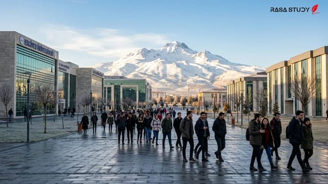 نمای پردیس دانشگاه ارجیس در کایسری ترکیه