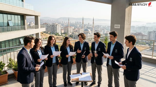 دانش‌آموزان ممتاز کالج اردم در حال جشن گرفتن موفقیت در آزمون LGS ۲۰۲۶