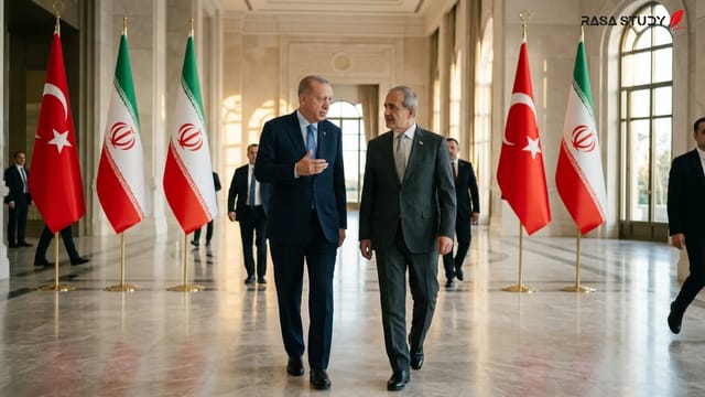 تصویر آرشیوی از دیدار رجب طیب اردوغان و مسعود پزشکیان در یک نشست دیپلماتیک