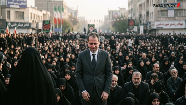 فاتح اربکان در حال گریه در مراسم تشییع پیکر در تهران