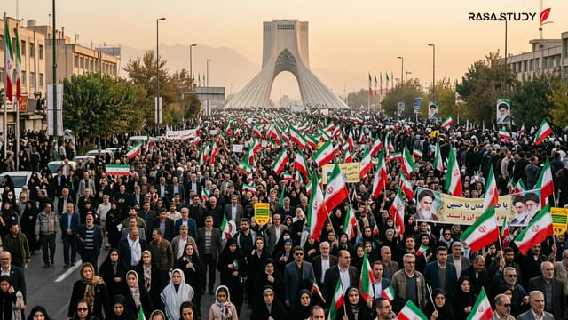 فؤاد ایزدی در حال تحلیل مسائل سیاسی ایران در مصاحبه با رسانه خارجی