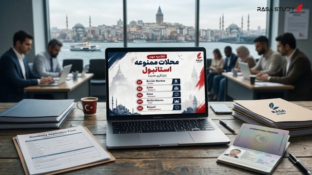 نقشه محلات استانبول و مناطق ممنوعه برای اقامت ۲۰۲۶