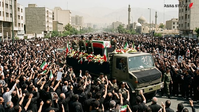 پوستر رسمی مراسم تشییع علی خامنه‌ای در مصلای تهران