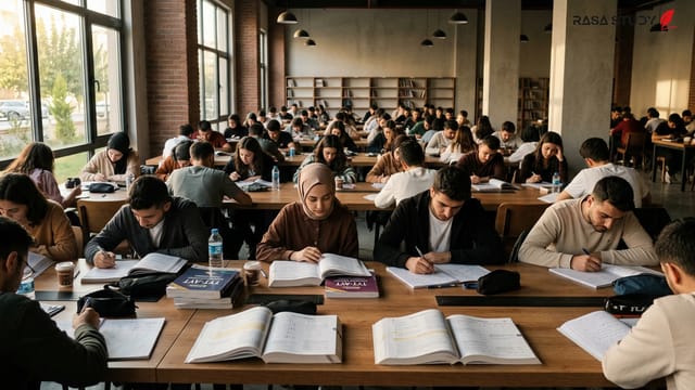 دانش‌آموزان در حال مطالعه در مرکز آموزشی شهرداری هالیلیه
