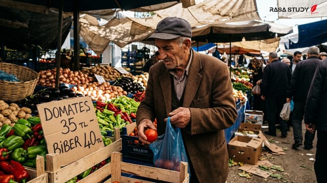 بازار میوه و تره‌بار در الازیغ ترکیه با قیمت‌های بالا