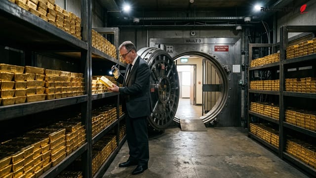 نمودار قیمت طلا و شمش‌های طلا در کنار لوگوی بانک HSBC