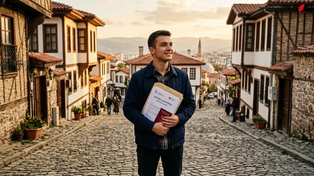 تصویر نمادین از موفقیت تحصیلی و پرچم‌های ترکیه و کانادا