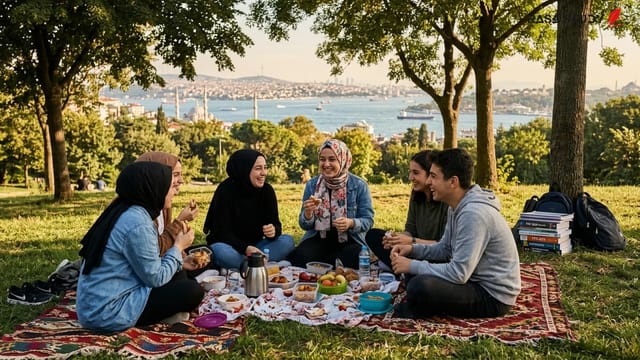 دانش‌آموزان شرکت‌کننده در پیک‌نیک انگیزشی مرکز ایلکِم در حال تفریح