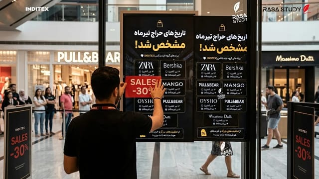 پوستر تبلیغاتی حراج تابستانه برند زارا و گروه ایندیتکس ۲۰۲۶