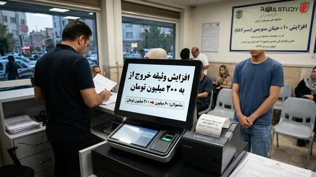 تصویر نمادین از پاسپورت ایرانی و مبالغ وثیقه خروج از کشور مشمولان نظام وظیفه