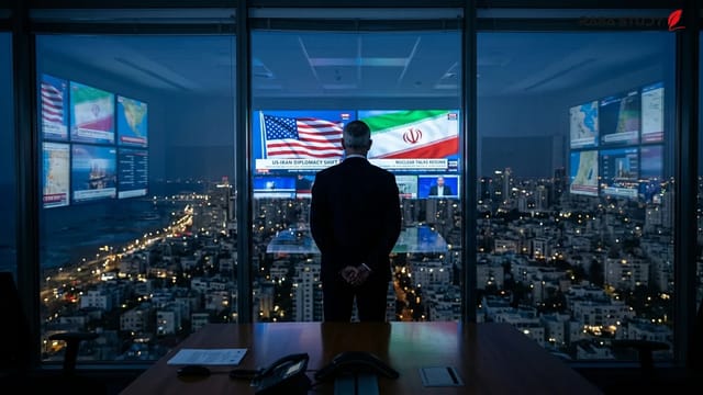 نمایی از شهر تل‌آویو و تیترهای خبری رسانه‌های اسرائیلی درباره توافق ایران و آمریکا