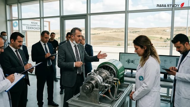 نمایی از نشست اعضای اتاق صنایع استانبول با مسئولان دانشگاه نیغده عمر خالص‌دمیر