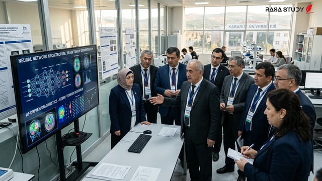 مراسم اعطای گواهینامه هوش مصنوعی به اساتید ازبکستانی در دانشگاه کارابوک ترکیه