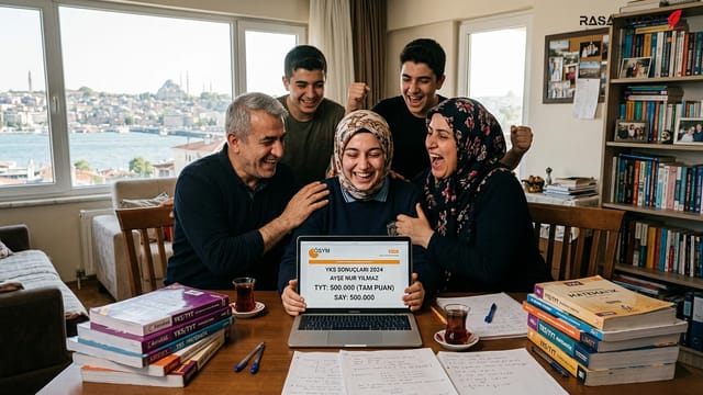 دانش‌آموزان در حال بررسی نتایج آزمون LGS ۲۰۲۶ بر روی مانیتور