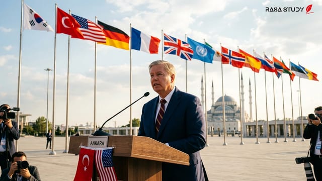 تصویری از لیندزی گراهام در یک نشست دیپلماتیک در آنکارا