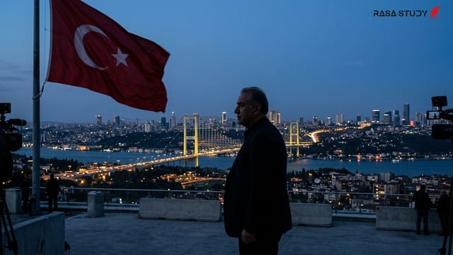 محمود آریکان رهبر حزب سعادت ترکیه در حال سخنرانی درباره سالگرد ۱۵ ژوئیه