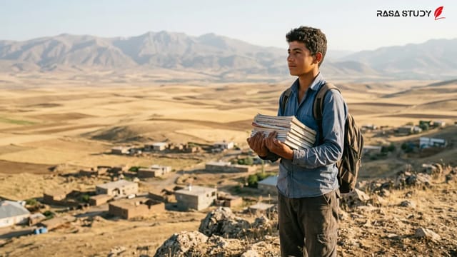 دانش‌آموز موفق اهل موش در حال دریافت جایزه یا در محیط آموزشی