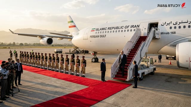 مسعود پزشکیان رئیس‌جمهور ایران در حال گفتگو با شهباز شریف نخست‌وزیر پاکستان در اسلام‌آباد