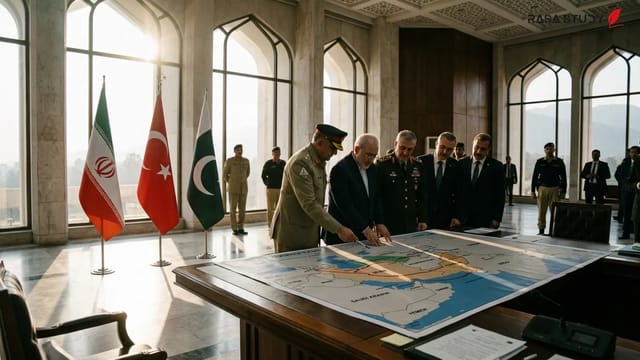 مسعود پزشکیان در حال سخنرانی در پاکستان درباره ضرورت تشکیل ناتوی اسلامی