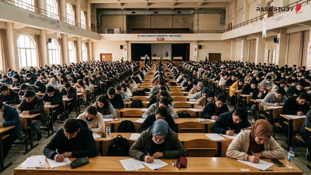 داوطلبان کنکور در حال ورود به حوزه امتحانی در شهر سیواس ترکیه