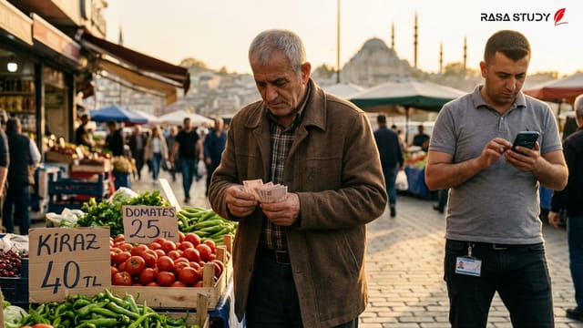تصویری از اسکناس‌های لیر ترکیه و ماشین حساب برای محاسبه افزایش حقوق