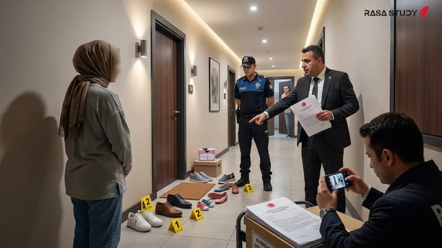 کفش‌های رها شده جلوی درب یک آپارتمان در ترکیه و نمایی از راهرو