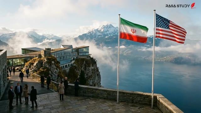 نمایی از منطقه بورگن‌اشتوک سوئیس محل امضای توافق ایران و آمریکا