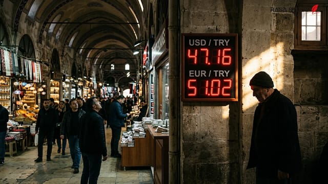 نمودار تغییرات نرخ دلار آمریکا و لیر ترکیه در صرافی‌های استانبول جولای ۲۰۲۶