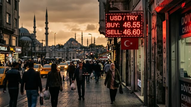 نمودار نرخ ارز دلار به لیر ترکیه و اسکناس‌های لیر