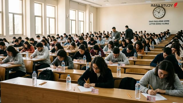 داوطلبان در حال ورود به حوزه امتحانی آزمون YKS ترکیه ۲۰۲۶