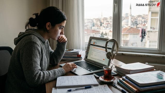 دانشجویان در حال بررسی نتایج آزمون YKS 2026 در لپ‌تاپ