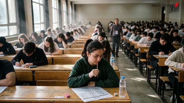 دانش‌آموزان در حال خروج از جلسه کنکور YKS 2026 در ترکیه