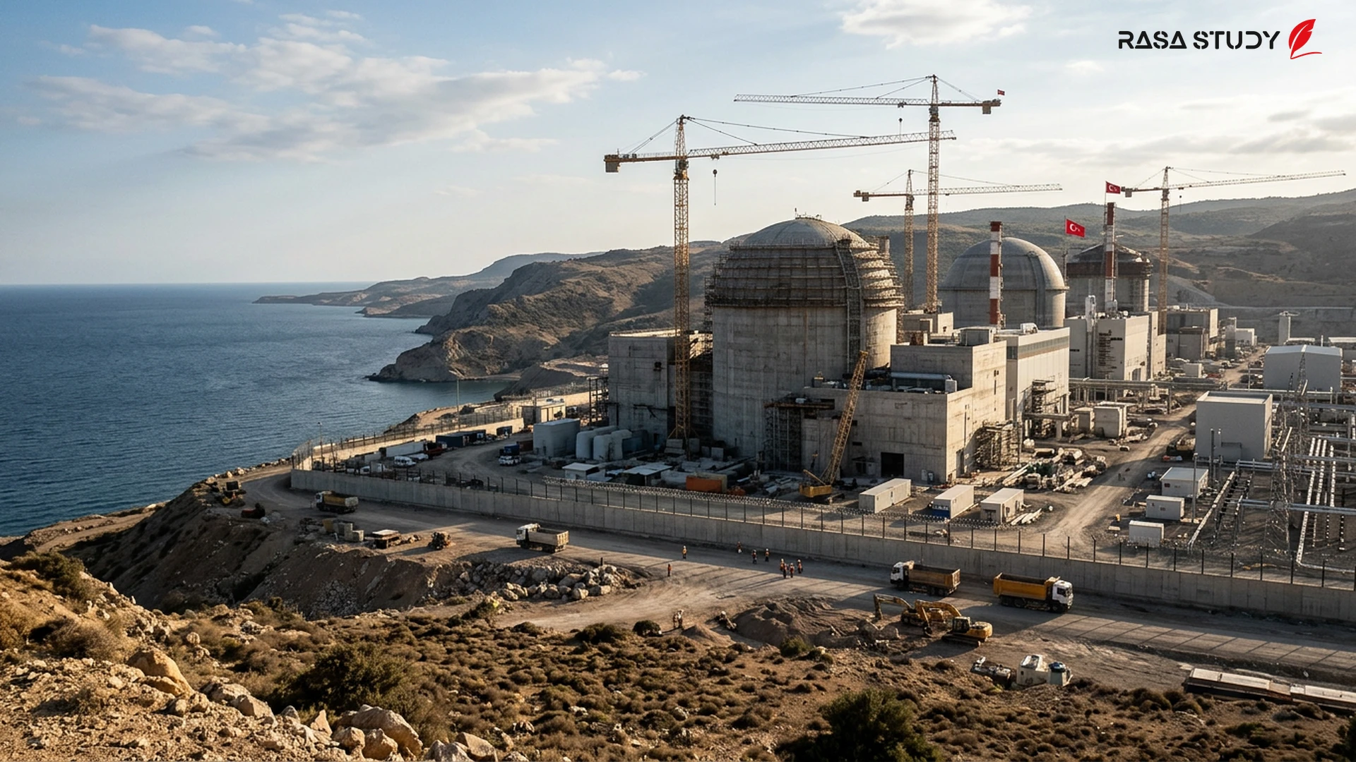 View of the construction of the Akkuyu Nuclear Power Plant in Mersin, Turkey