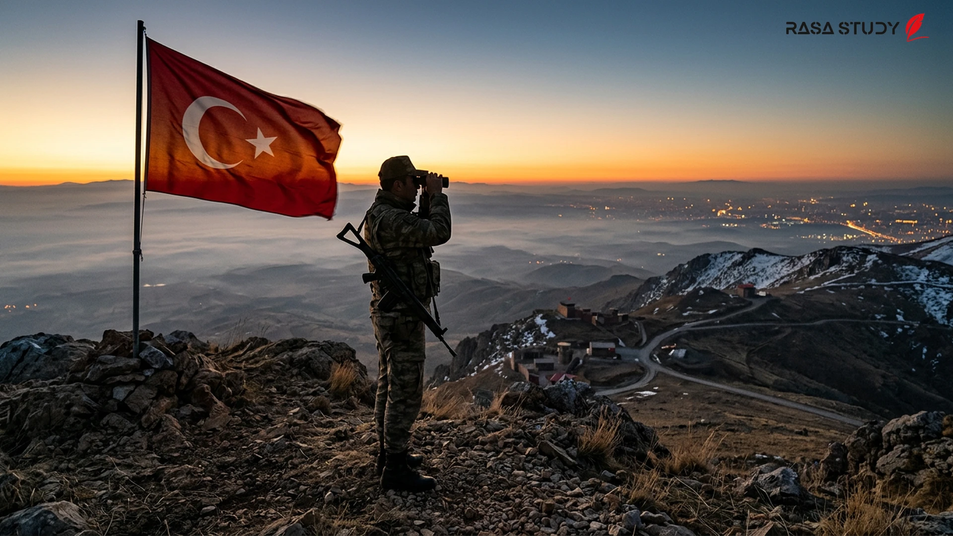 2026 yılında Türkiye ve İran'ın jeopolitik haritası ve güvenlik sembolleri