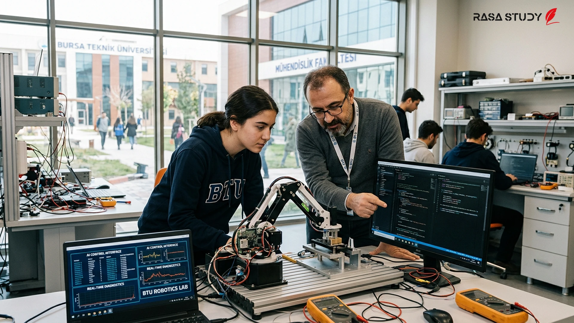 Students visiting modern laboratories at Bursa Technical University