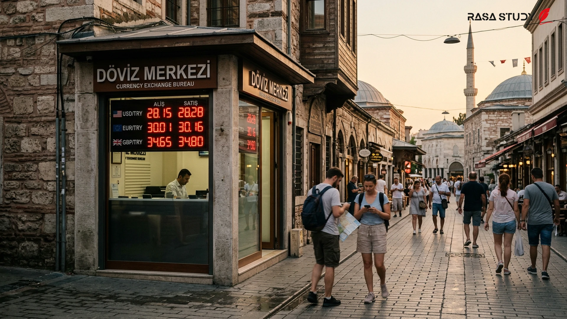 Türkiye piyasasında döviz kuru grafiği ile Lira ve Dolar banknotları