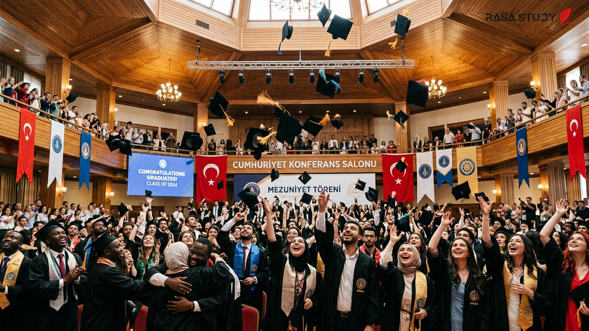 International students of Düzce University at the 2026 graduation ceremony