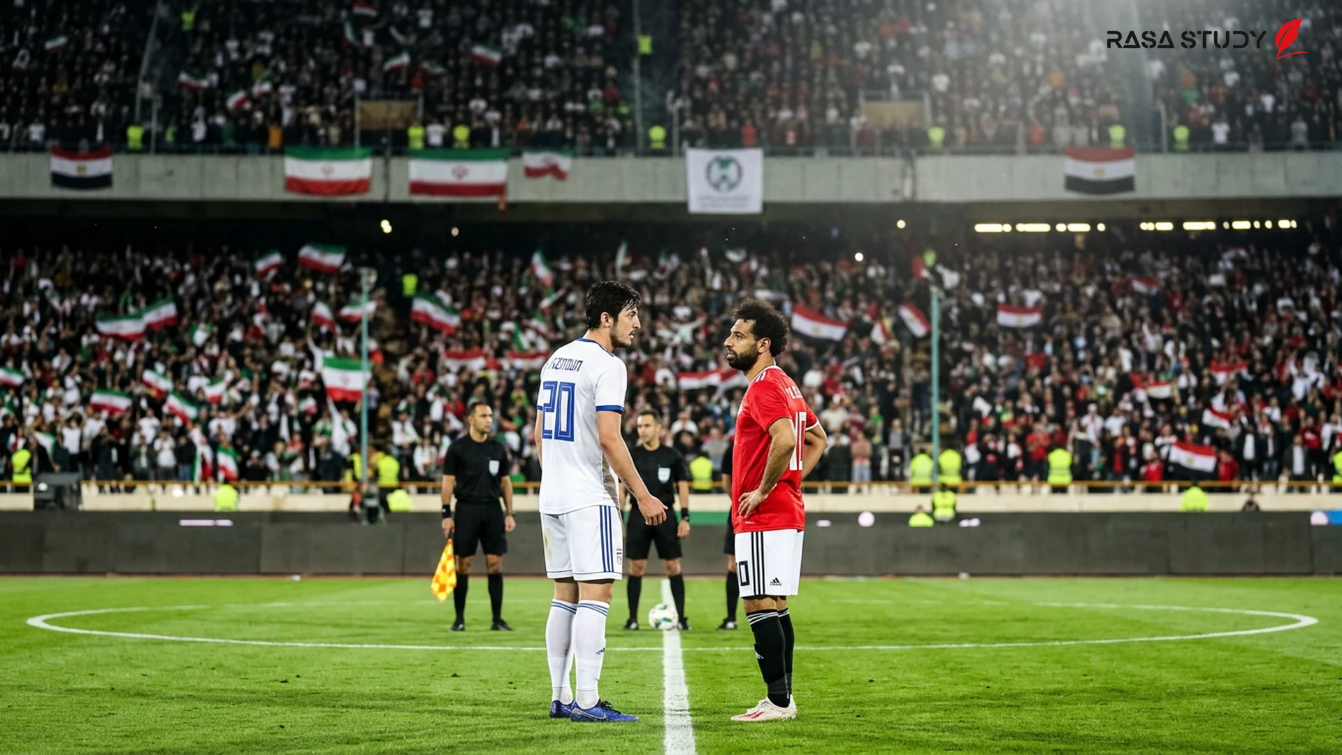 Confrontation between Iran and Egypt national team players on the 2026 World Cup football pitch