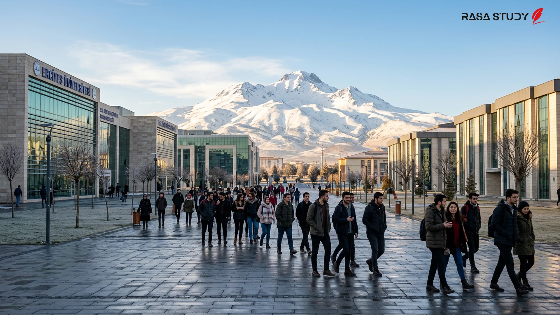 View of Erciyes University campus in Kayseri, Turkey