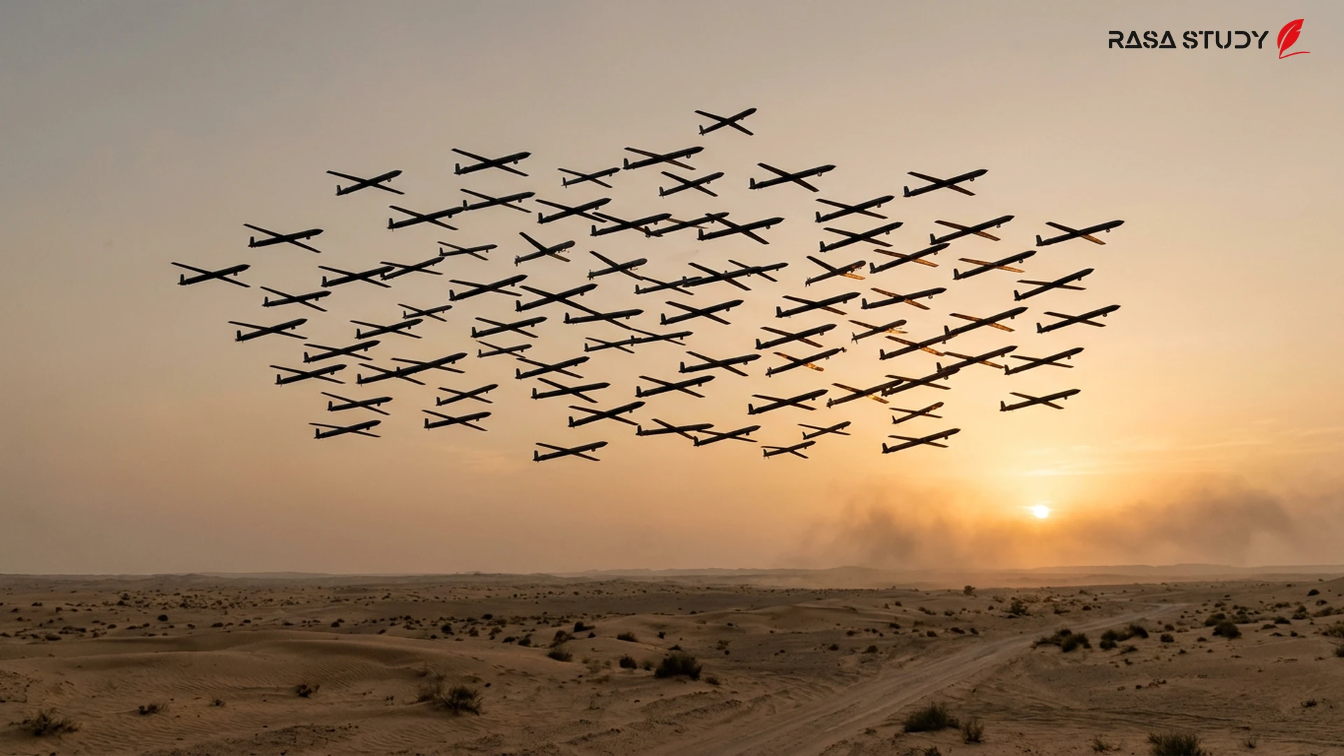 Graphic image of Iran's Product 358 loitering missile in flight