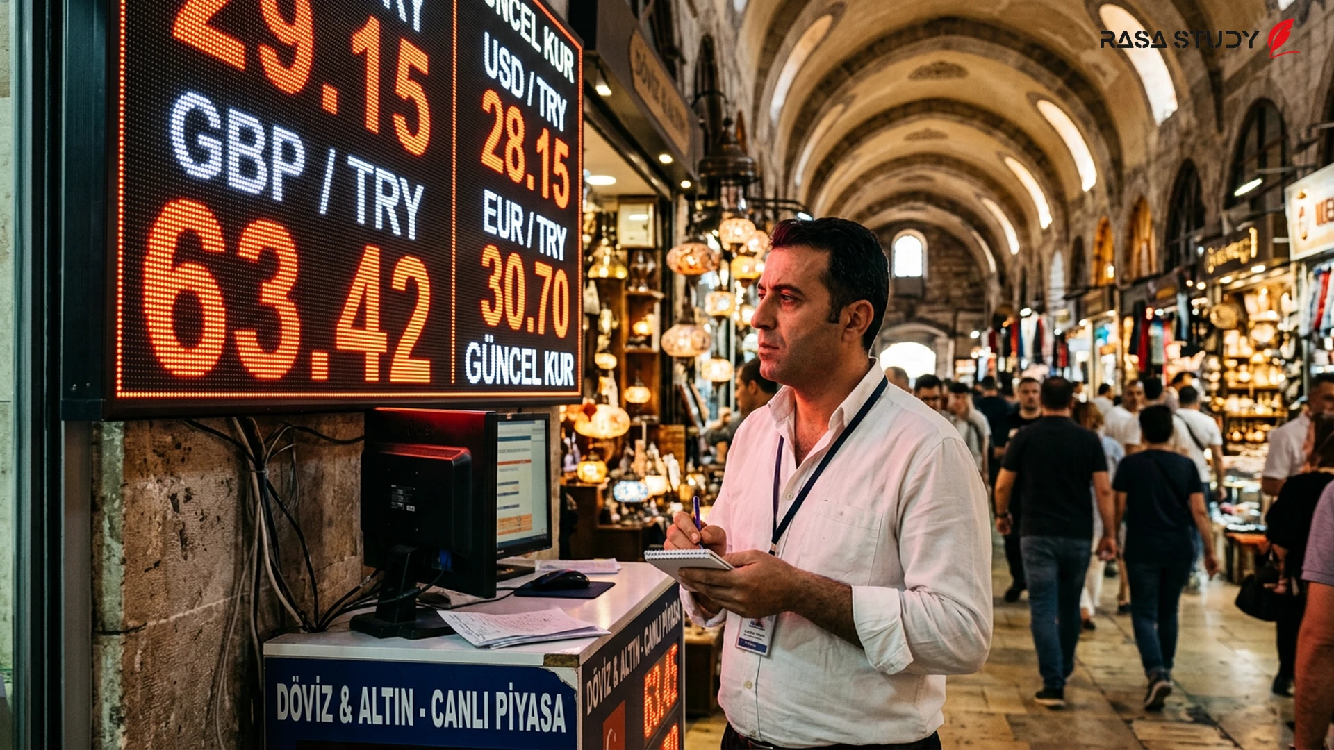 Chart of British Pound and Turkish Lira exchange rates in the currency market