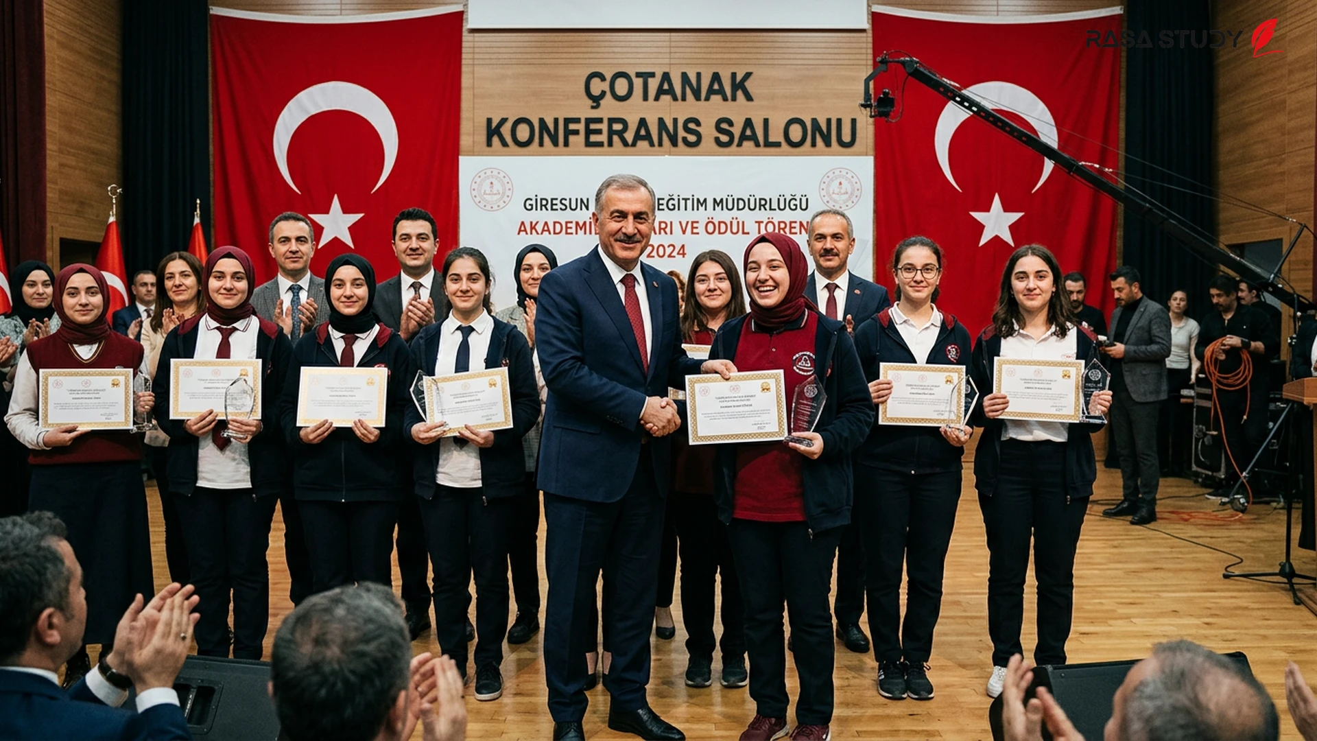 Award ceremony for top students and teachers at Çotanak Hall in Giresun