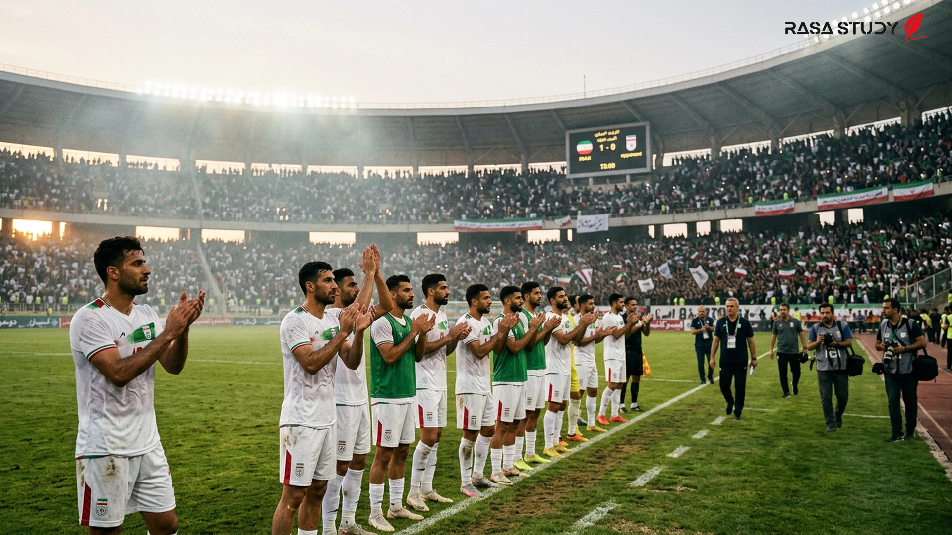 رئيس فيفا جياني إنفانتينو يصفق في ملعب كأس العالم ٢٠٢٦