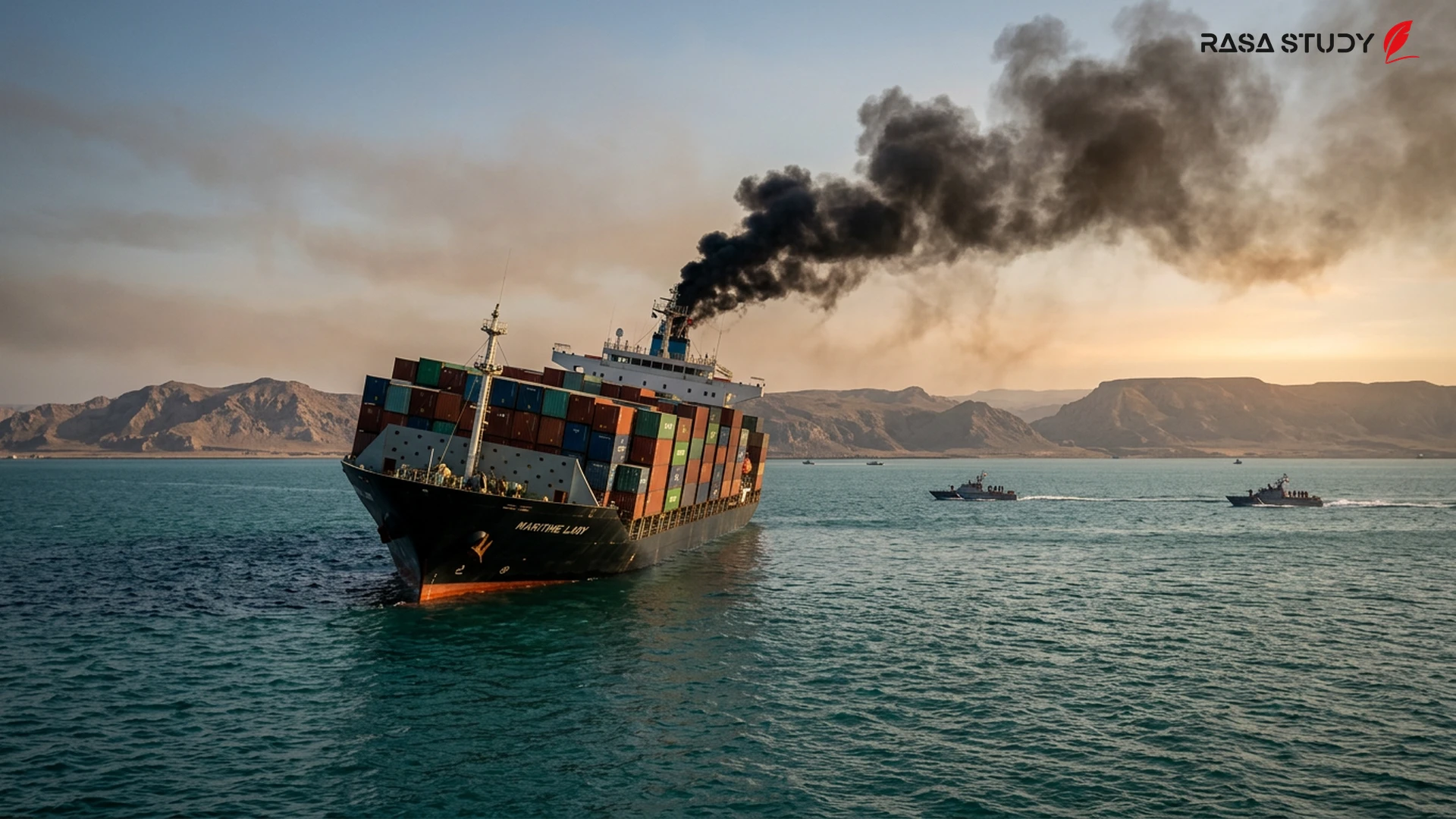 Warships and tankers near the Strait of Hormuz amidst military tensions