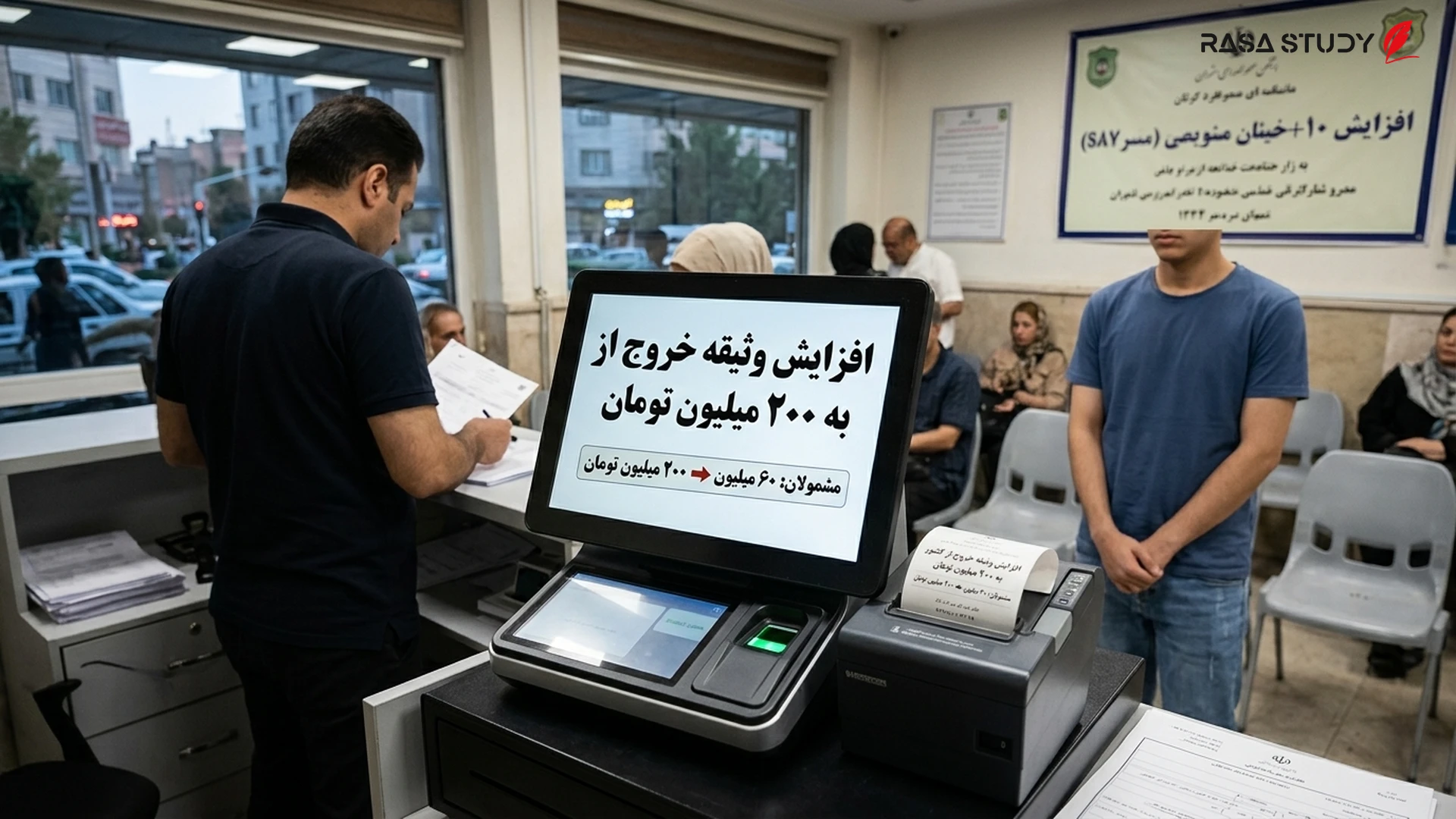 تصویر نمادین از پاسپورت ایرانی و مبالغ وثیقه خروج از کشور مشمولان نظام وظیفه