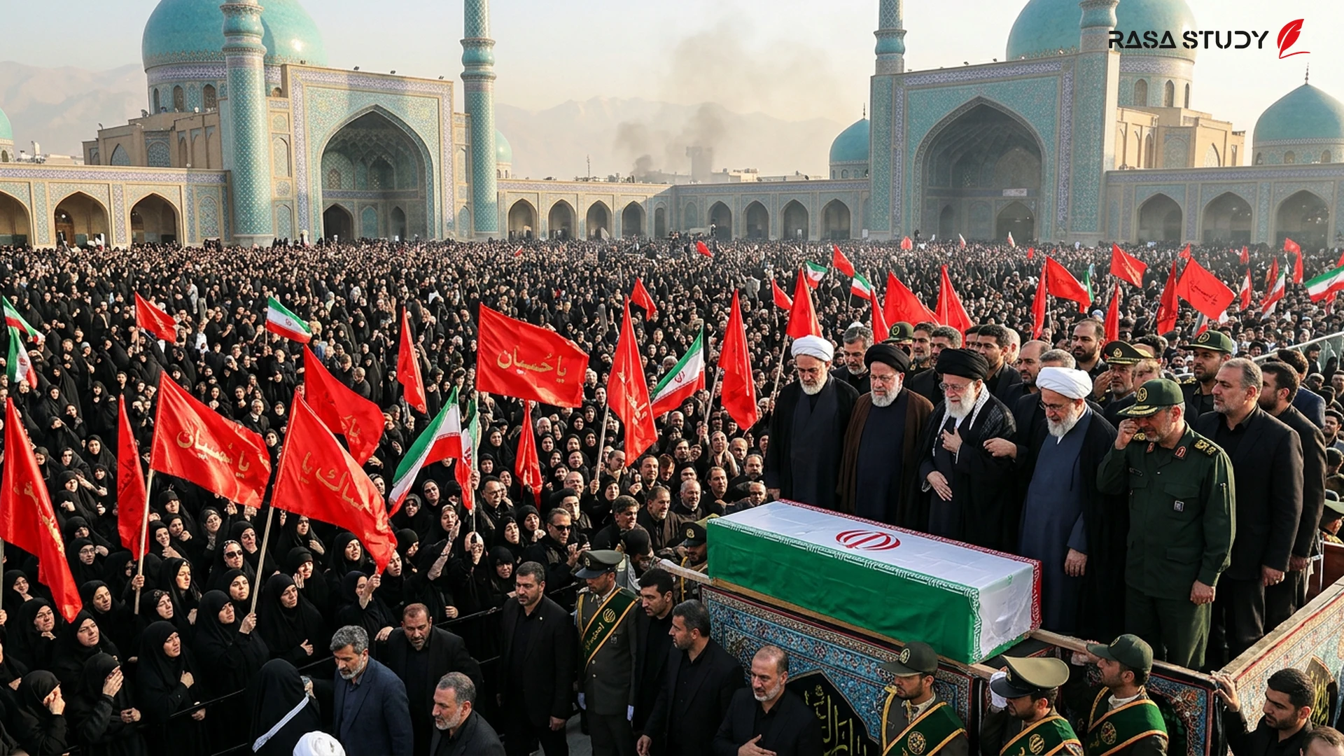 جمعیت میلیونی عزاداران در مصلای تهران در مراسم تشییع آیت‌الله خامنه‌ای ۲۰۲۶