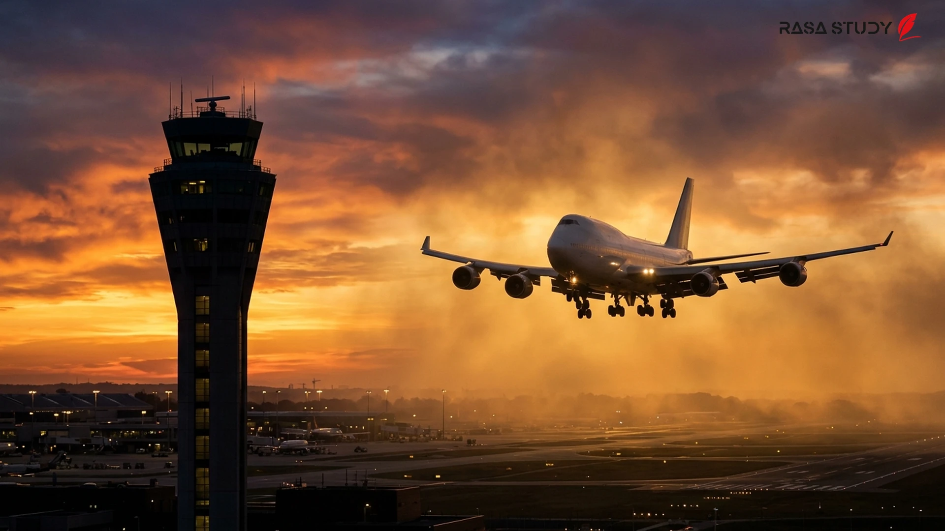 هواپیمای ایرباس A340 ماهان ایر در حال نشستن در فرودگاه تهران