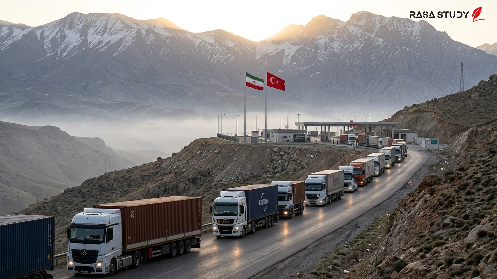 Diplomatik bir toplantıda yan yana duran İran ve Türkiye bayrakları