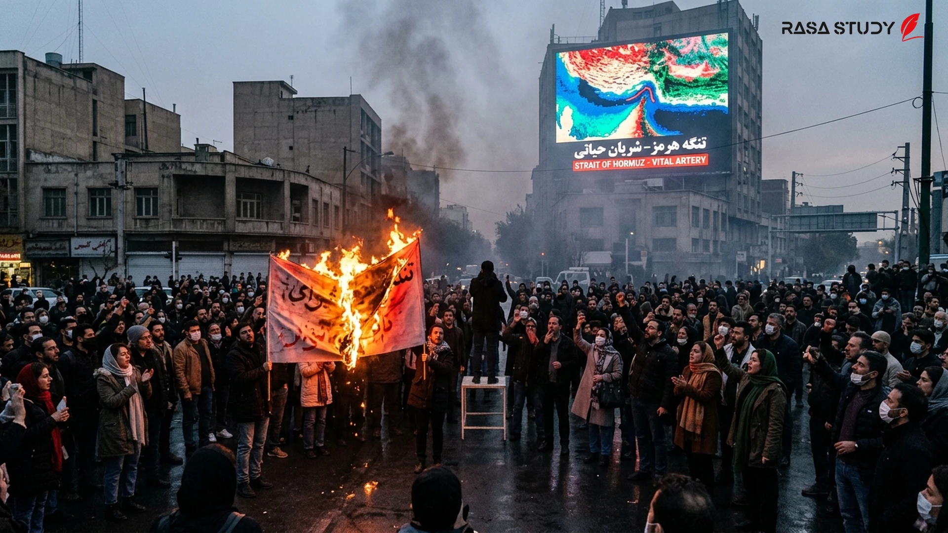 معترضان در ایران علیه توافق صلح شعار میدهند